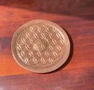 Plaque Métal Fleur de Vie 10cm - Plaquée Cuivre 170g