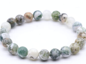 Bracelet  Agates Arbre pierre de Méditation Taille des perles 10mm